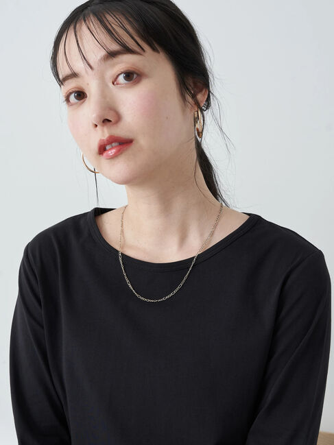 earth music&ecology「チュール&サテンフリルプルオーバー」|Tシャツ・カットソー|