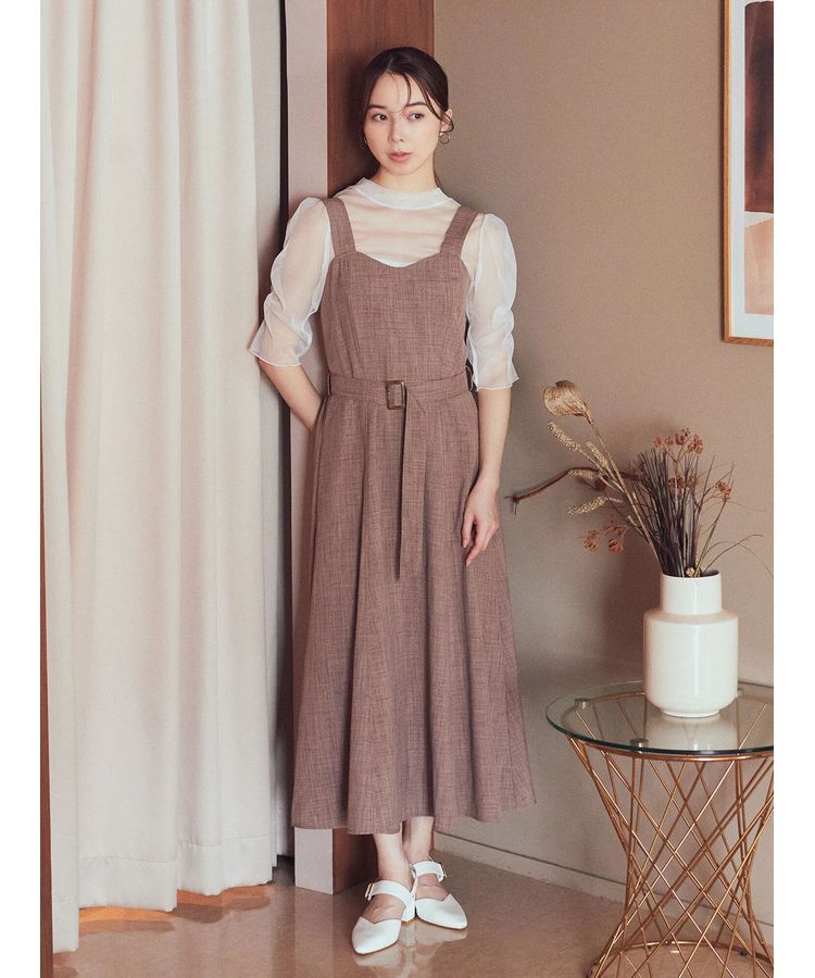 earth music&ecology「ベルト付きパネルラインワンピース」|ワンピース|