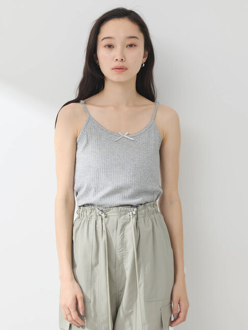 earth music&ecology「フロントプチリボンキャミ」|インナー|Gray Mixture