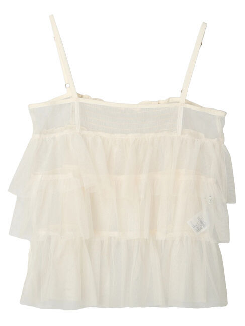 earth music&ecology「チュールティアードフリルキャミソール」|ベスト・ジレ|