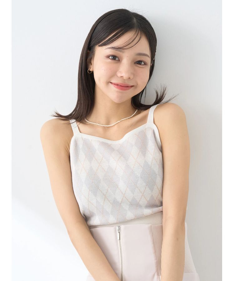 earth music&ecology「SET2点アーガイルカーディガン&times;タンク」|カーディガン|