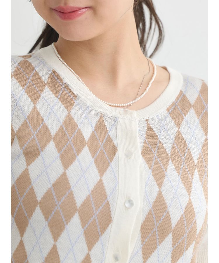 earth music&ecology「SET2点アーガイルカーディガン&times;タンク」|カーディガン|