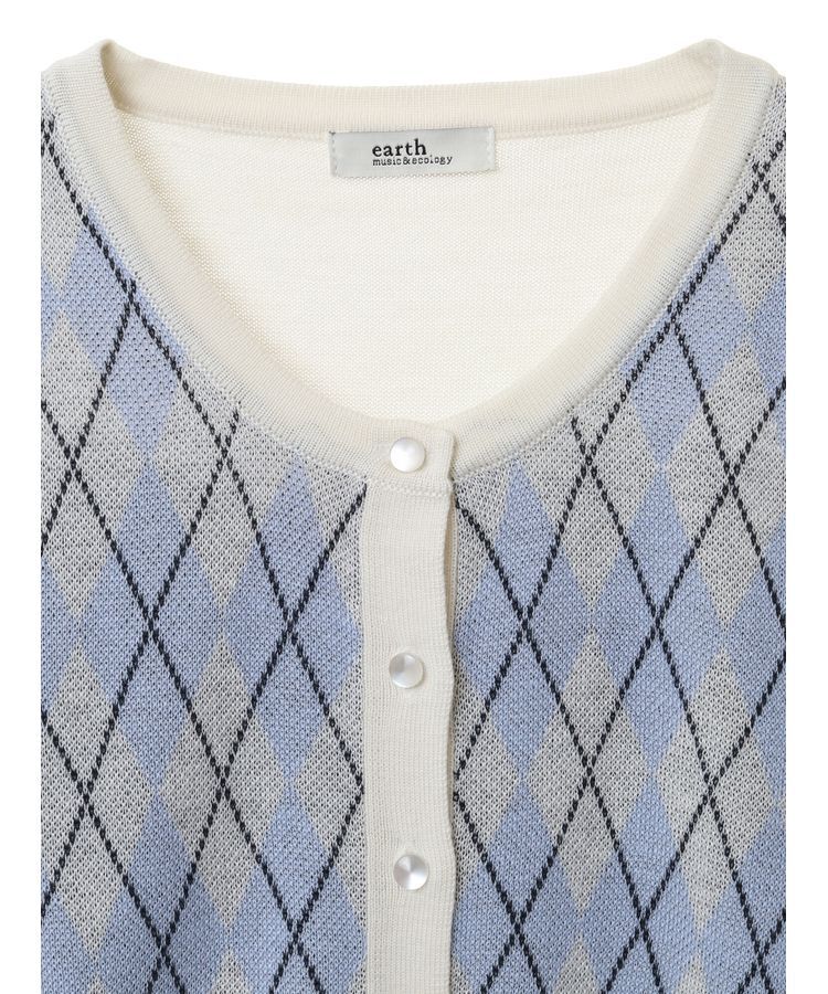 earth music&ecology「SET2点アーガイルカーディガン&times;タンク」|カーディガン|