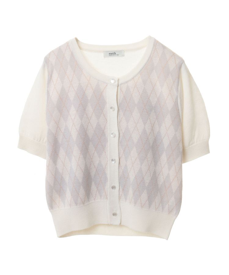 earth music&ecology「SET2点アーガイルカーディガン&times;タンク」|カーディガン|