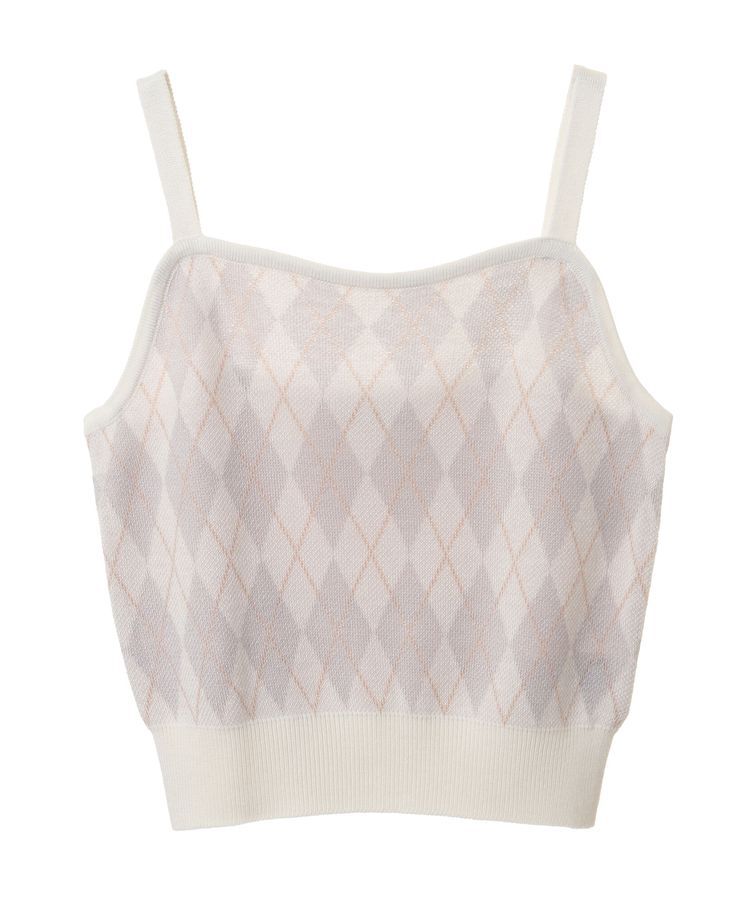 earth music&ecology「SET2点アーガイルカーディガン&times;タンク」|カーディガン|