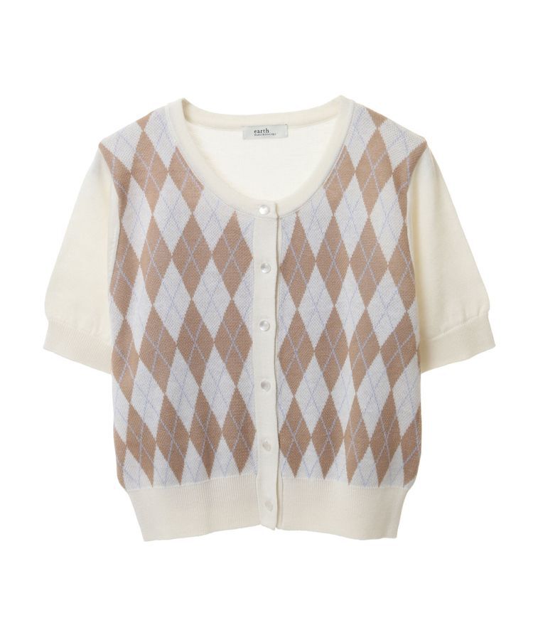 earth music&ecology「SET2点アーガイルカーディガン&times;タンク」|カーディガン|