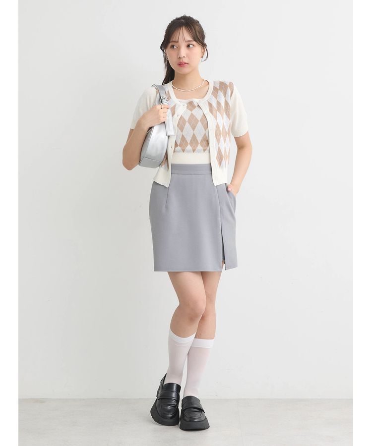 earth music&ecology「SET2点アーガイルカーディガン&times;タンク」|カーディガン|