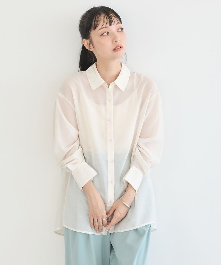 earth music&ecology「バックスリットシアーシャツ」|シャツ・ブラウス|Off White