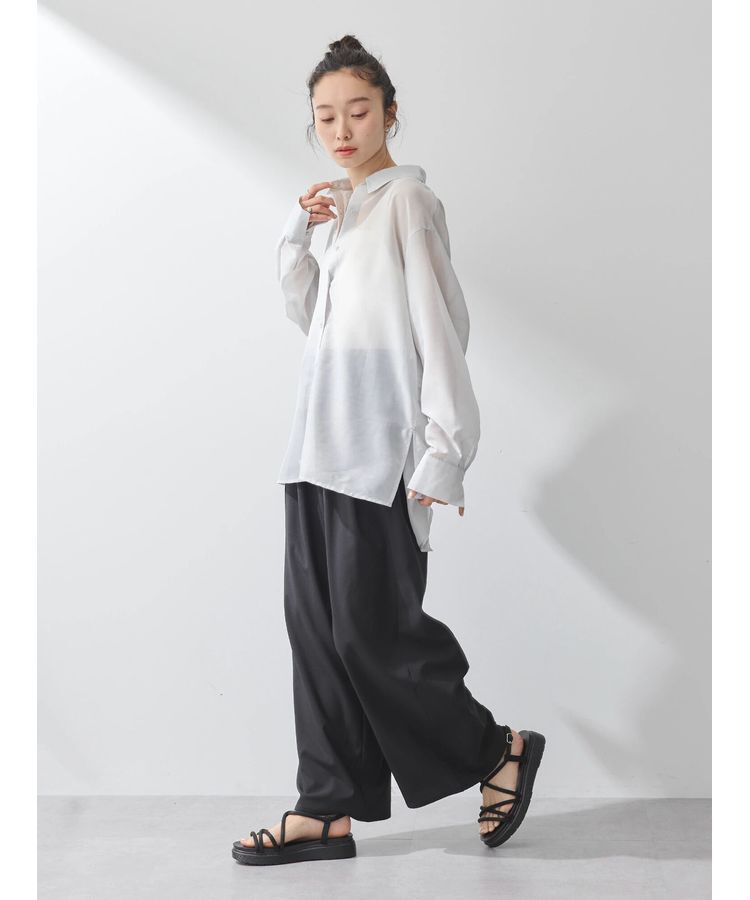 earth music&ecology「バックスリットシアーシャツ」|シャツ・ブラウス|