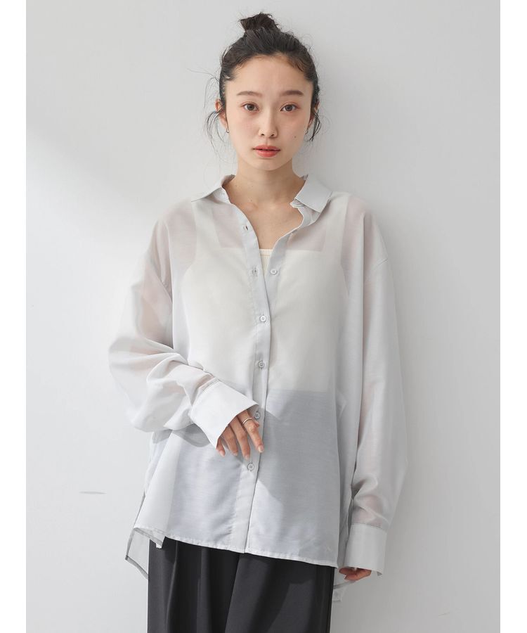 earth music&ecology「バックスリットシアーシャツ」|シャツ・ブラウス|