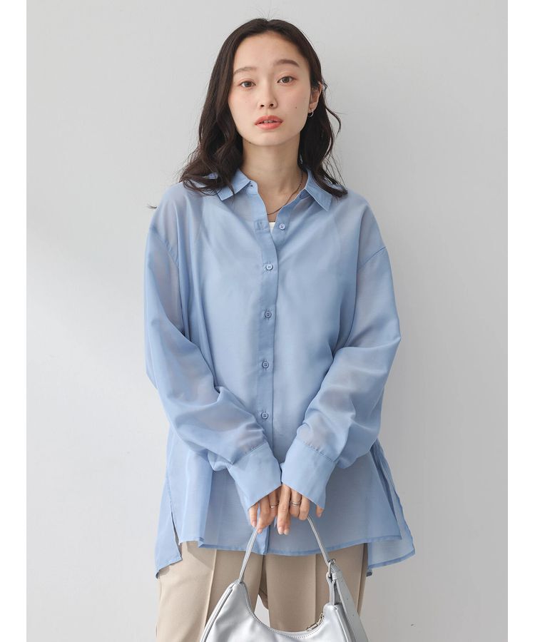 earth music&ecology「バックスリットシアーシャツ」|シャツ・ブラウス|