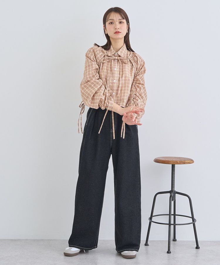 earth music&ecology「タックホックデニムパンツ」|デニム|