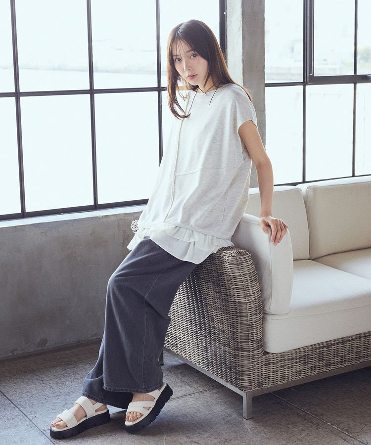 earth music&ecology「タックホックデニムパンツ」|デニム|