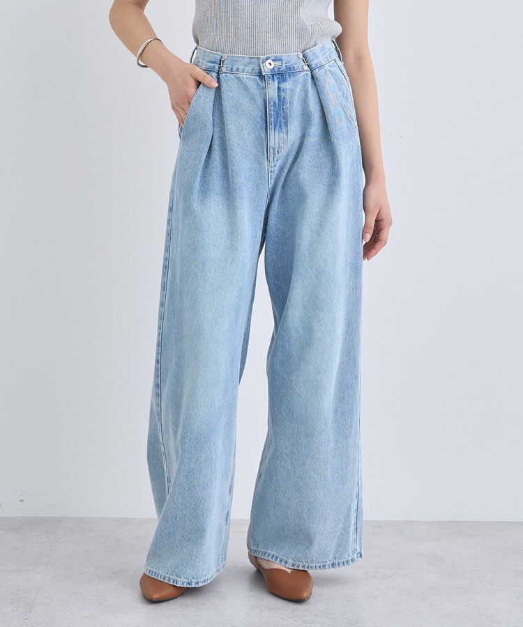 earth music&ecology「タックホックデニムパンツ」|デニム|