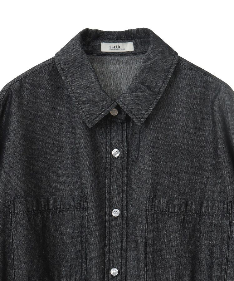 earth music&ecology「シャーリングスリーブデニムシャツ」|シャツ・ブラウス|