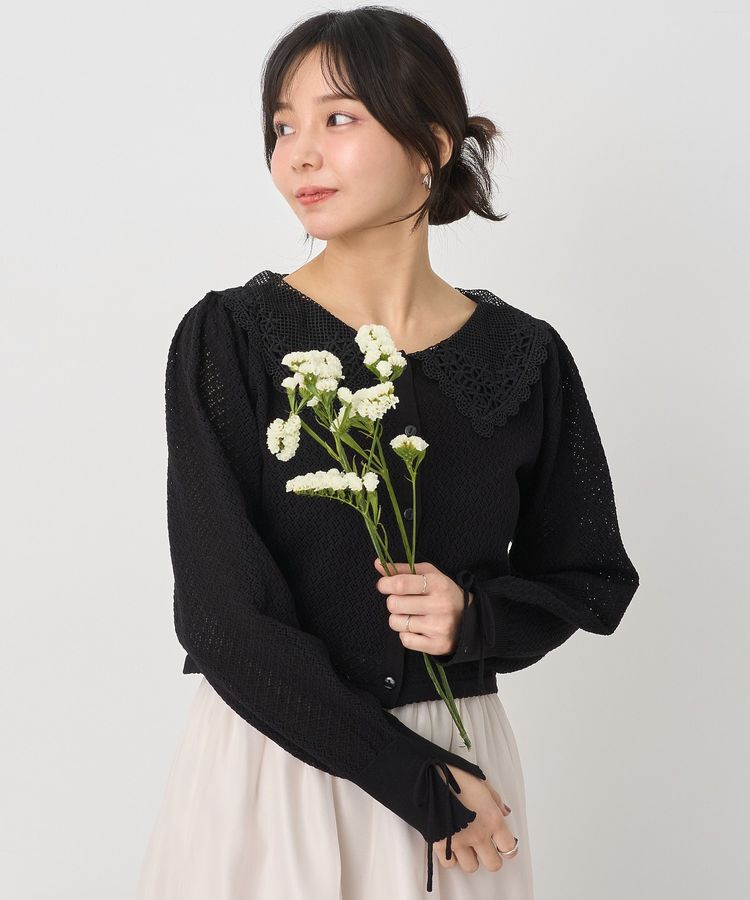 earth music&ecology「レース襟カーディガン」|カーディガン|
