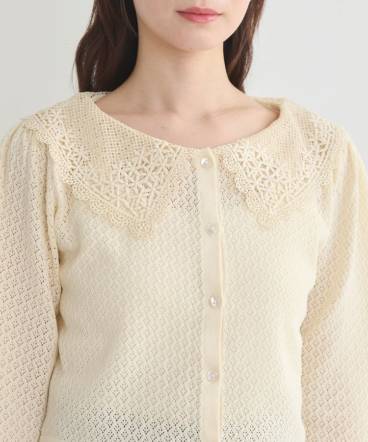earth music&ecology「レース襟カーディガン」|カーディガン|