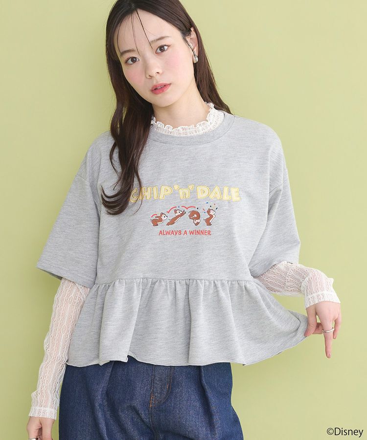 earth music&ecology「チップ&デール/フリル裏毛プルオーバー」|Tシャツ・カットソー|Gray Mixture
