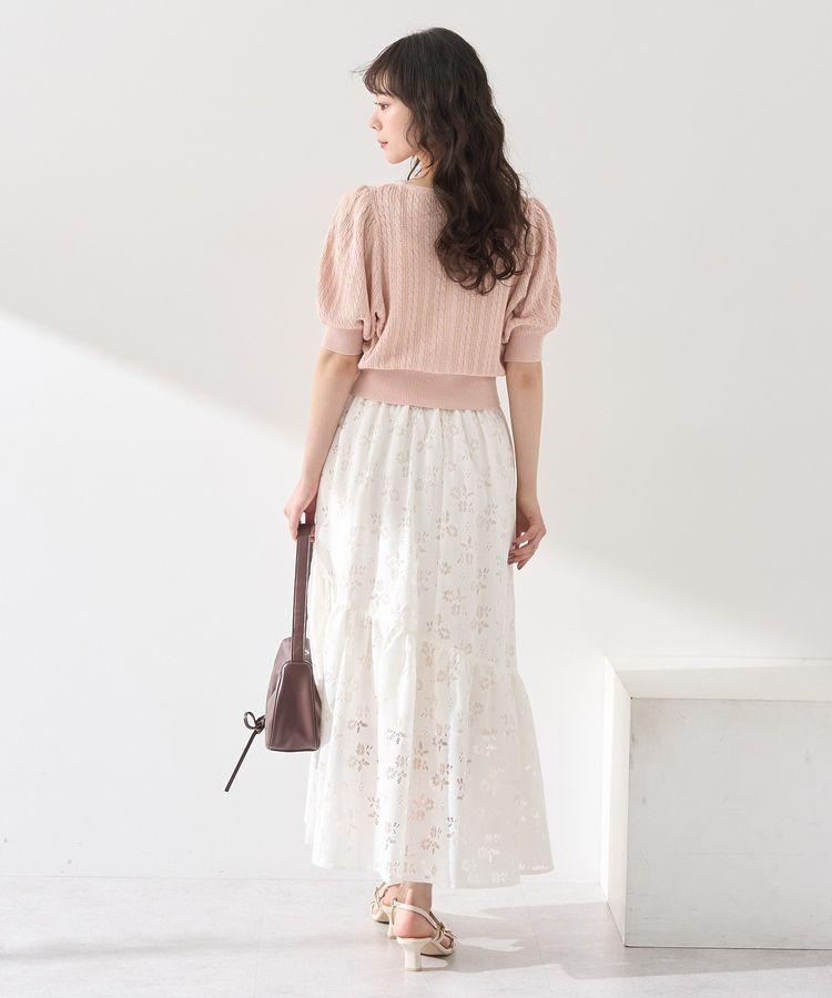 earth music&ecology「透かし花柄フレアスカート」|フレア|