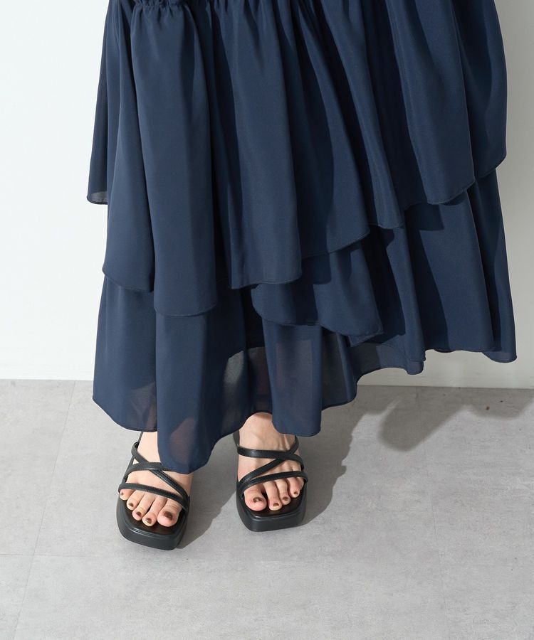 earth music&ecology「ティアードヘムフレアスカート」|フレア|