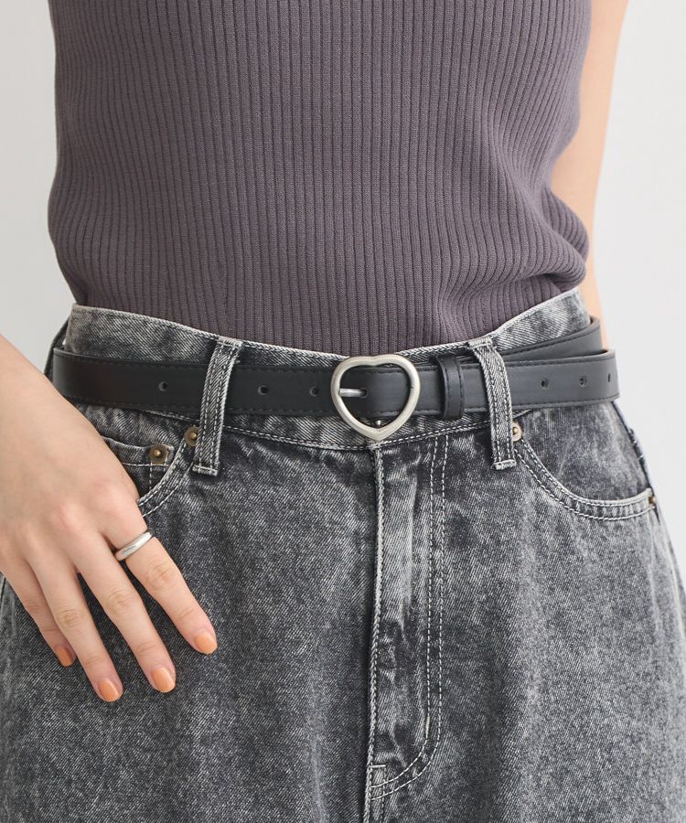 earth music&ecology「ハートバックルベルト」|ベルト|Black