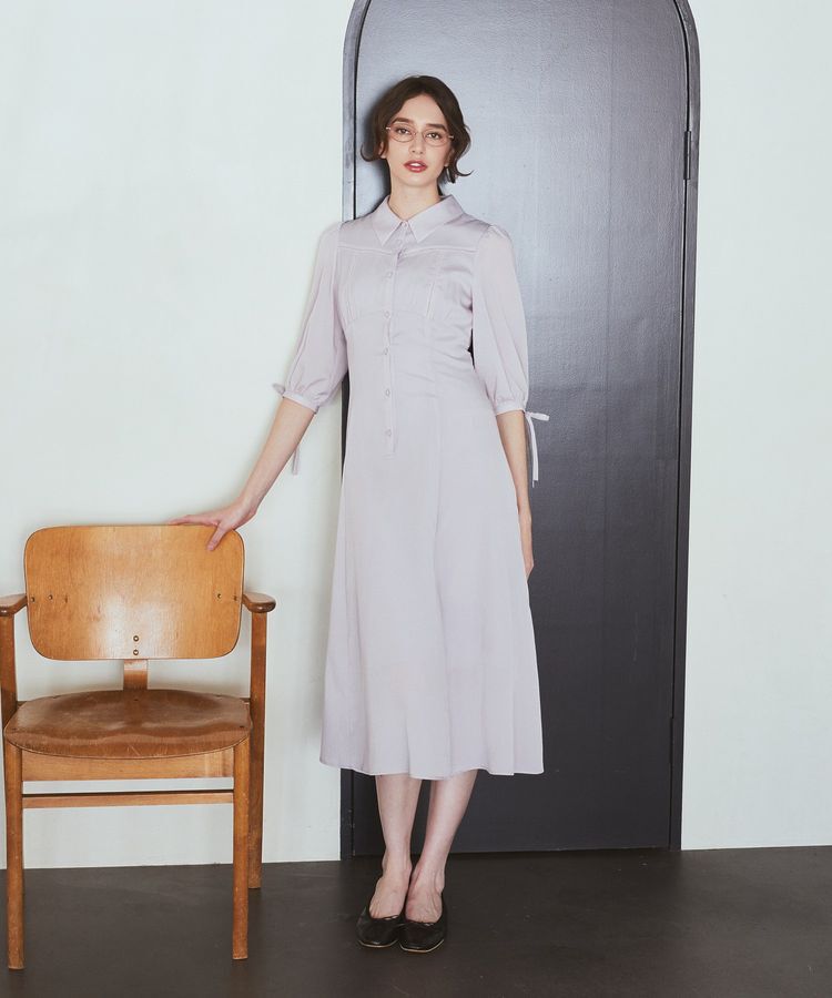 Maison de FLEUR Petite Robe「はしごレースシャツワンピース」|ワンピース|