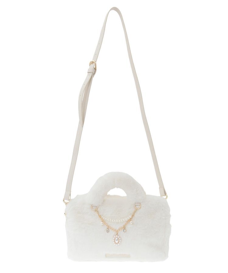 Maison de FLEUR「チャーム付きファー2Wayボストンバッグ」|ハンドバッグ|