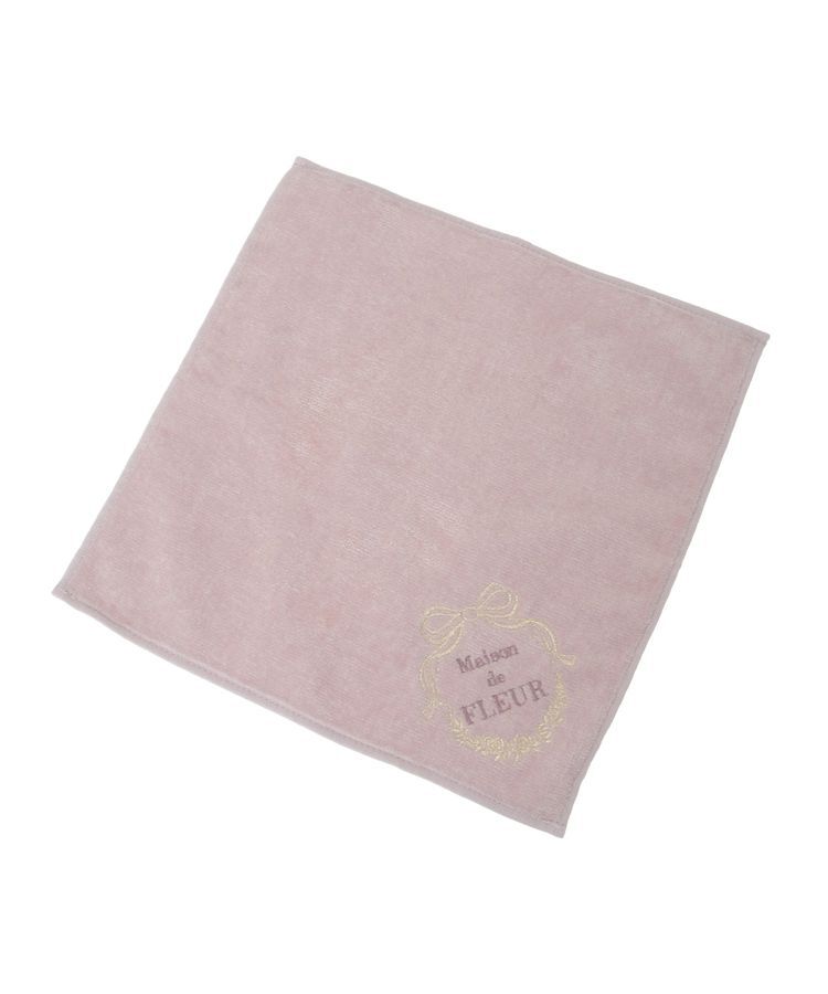 Maison de FLEUR「リボンフレーム刺繍タオルハンカチ」|ハンカチ|