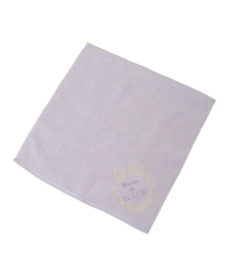 Maison de FLEUR「リボンフレーム刺繍タオルハンカチ」|ハンカチ|
