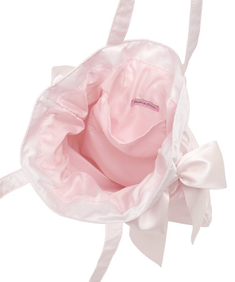 Maison de FLEUR「オーガンジーダブルリボンギャザートート」|トートバッグ|