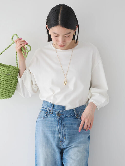 AMERICAN HOLIC「UVカット7分袖タックプルオーバー」|Tシャツ・カットソー|Off White