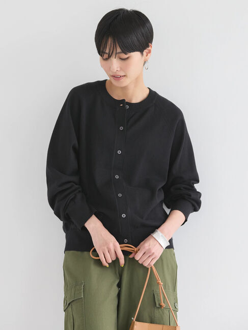 AMERICAN HOLIC「UVカットクルーネックニットカーディガン」|カーディガン|Black