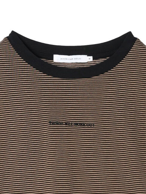 AMERICAN HOLIC「刺繍ロゴボーダープルオーバー」|Tシャツ・カットソー|
