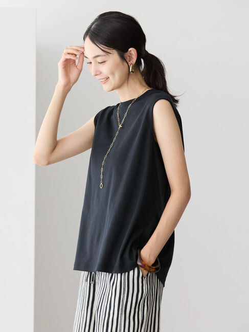 AMERICAN HOLIC「接触冷感ショルダータックノースリーブプルオーバー」|Tシャツ・カットソー|