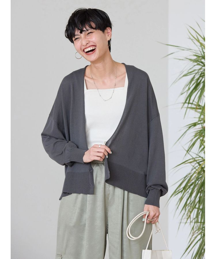 AMERICAN HOLIC「UVカットショートニットカーディガン」|カーディガン|Charcoal Gray