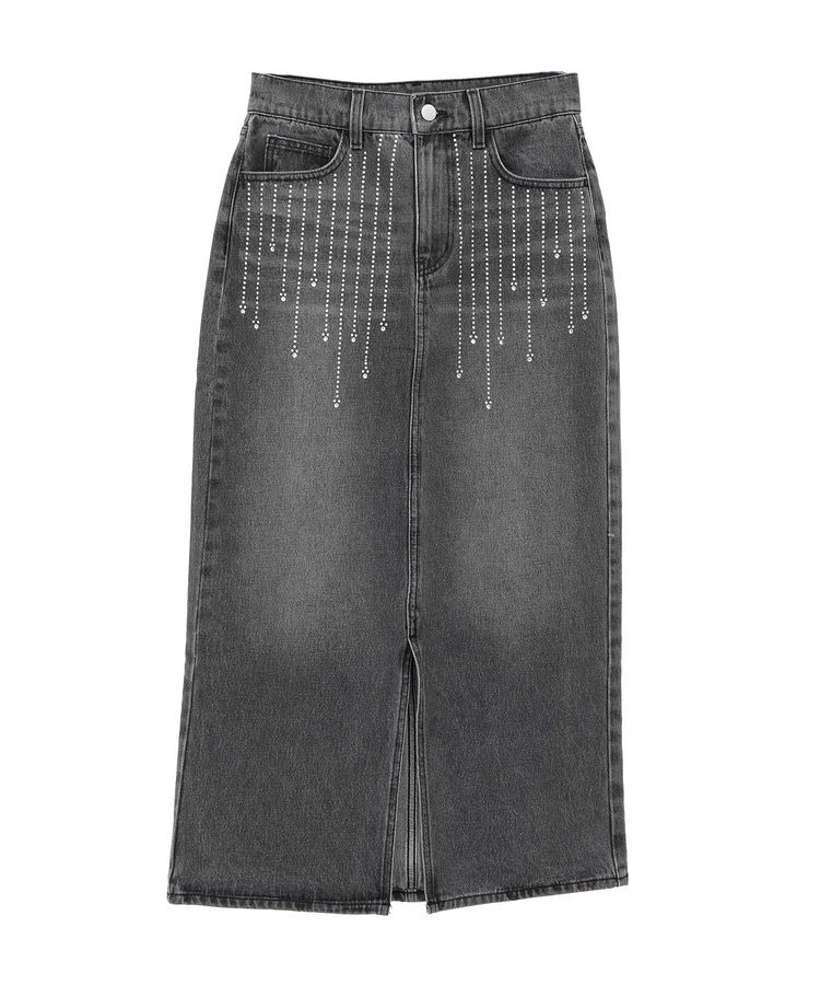 AMERICAN HOLIC「ラインストーンデニムスカート/Disney」|タイト|