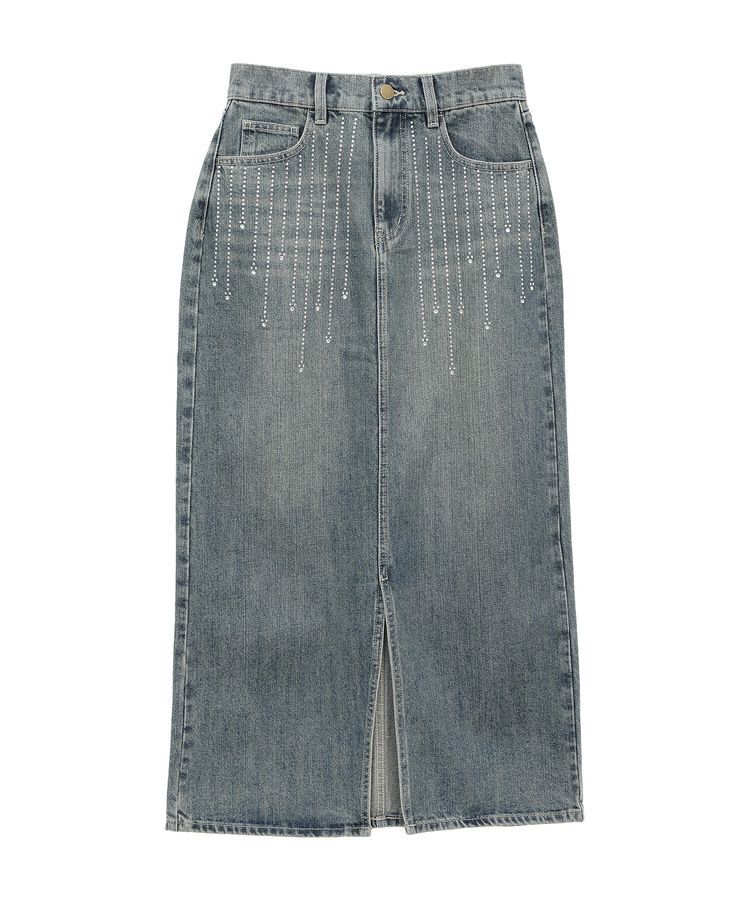 AMERICAN HOLIC「ラインストーンデニムスカート/Disney」|タイト|