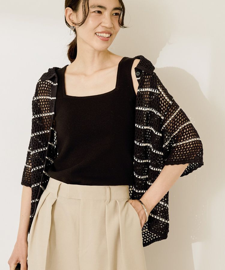 AMERICAN HOLIC「総針スクエアタンクトップ」|インナー|Black