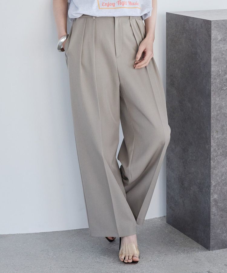AMERICAN HOLIC「タックワイドパンツ」|その他|Beige