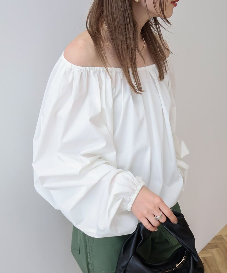 AMERICAN HOLIC「イージーケアオフショルダーギャザーブラウス」|シャツ・ブラウス|