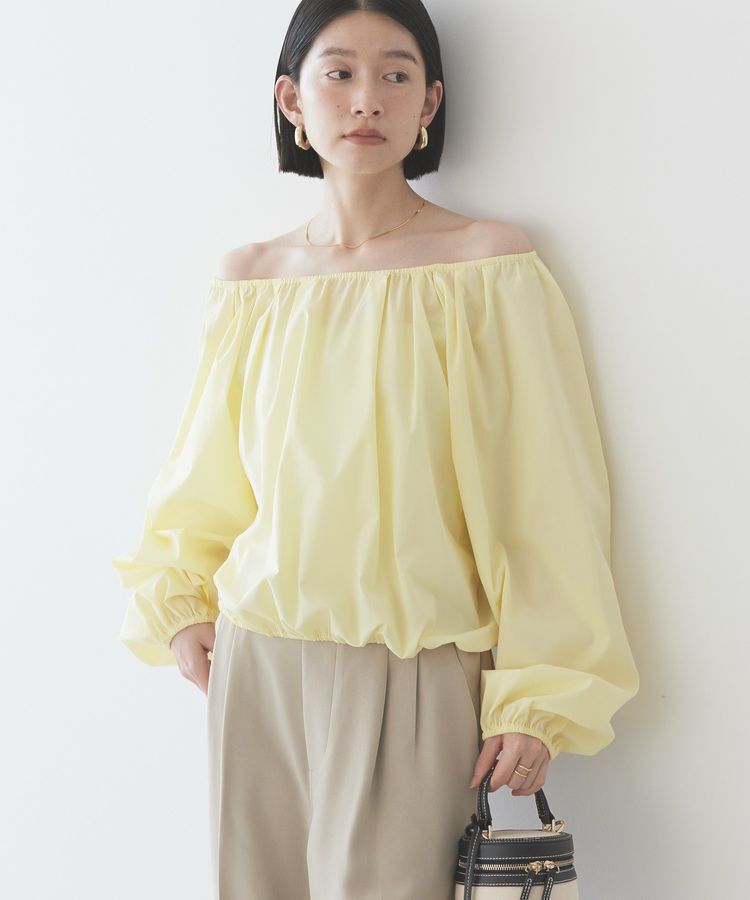 AMERICAN HOLIC「イージーケアオフショルダーギャザーブラウス」|シャツ・ブラウス|Yellow