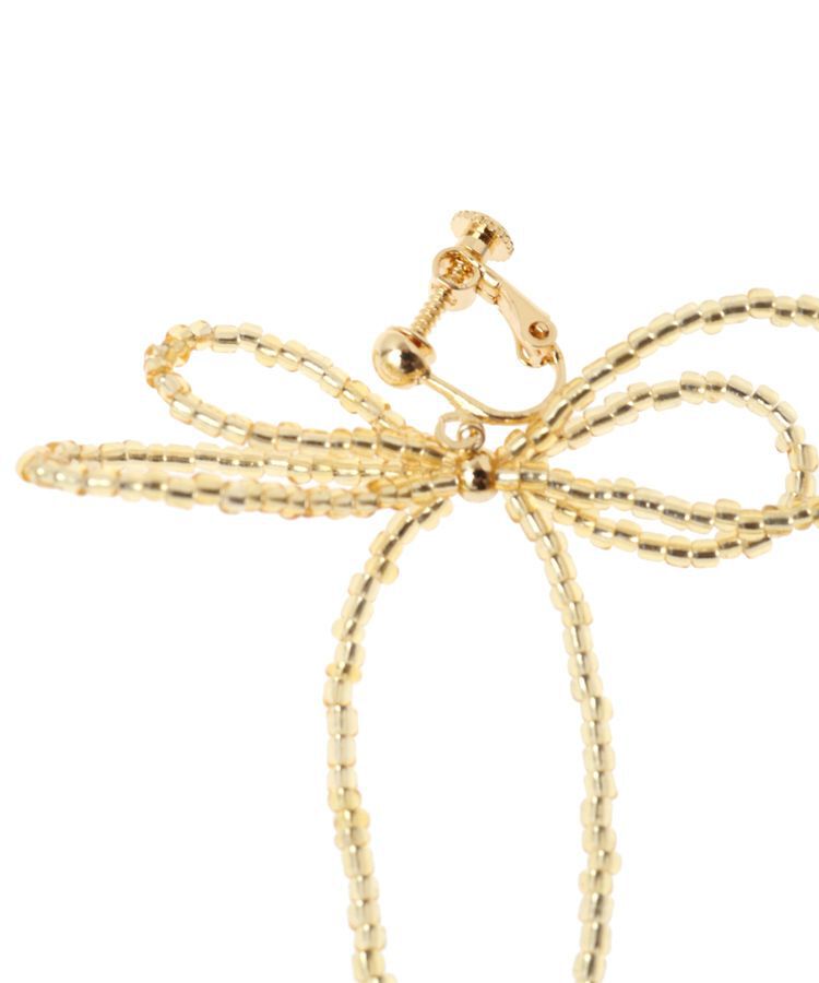 AMERICAN HOLIC「ビーズレイヤードリボンイヤリング」|イヤリング|