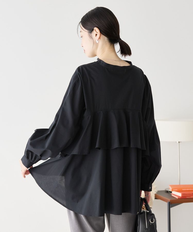 AMERICAN HOLIC「バックフリルバンドカラーシャツ」|シャツ・ブラウス|Black