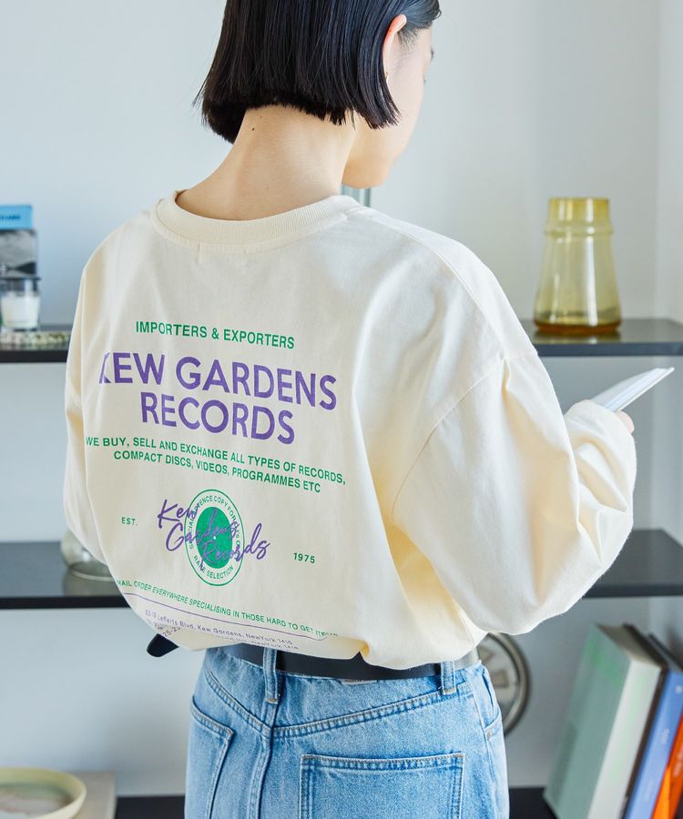 AMERICAN HOLIC「RECORDSロングTシャツ/チュニック」|Tシャツ・カットソー|Light yellow