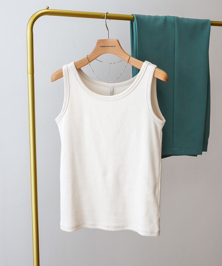 AMERICAN HOLIC「抗菌防臭テレコタンクトップ」|インナー|