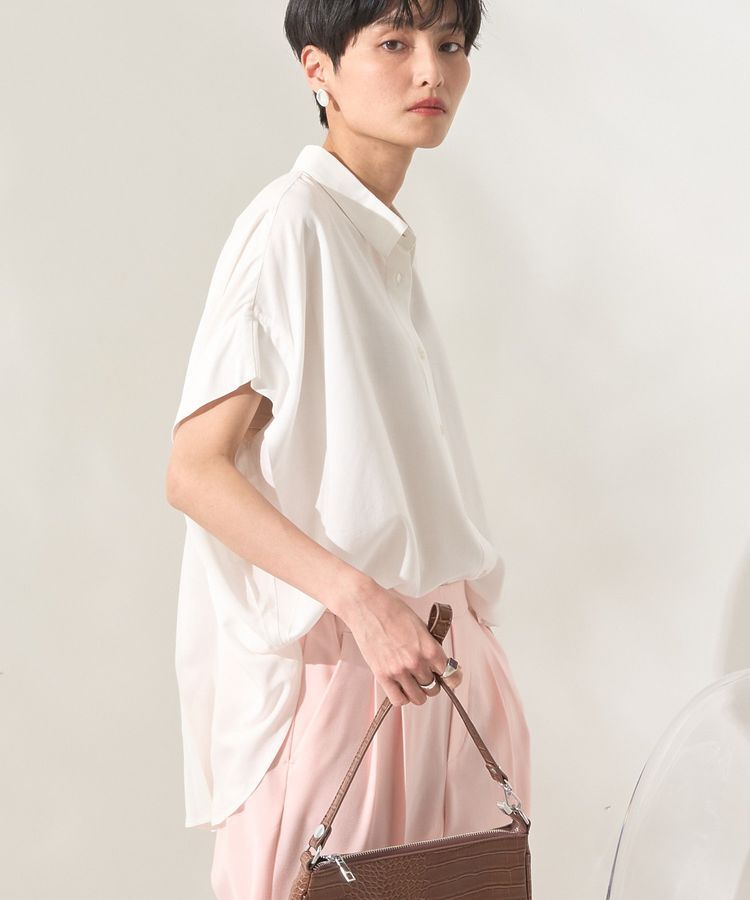 AMERICAN HOLIC「接触冷感タックフレンチスリーブシャツ」|シャツ・ブラウス|