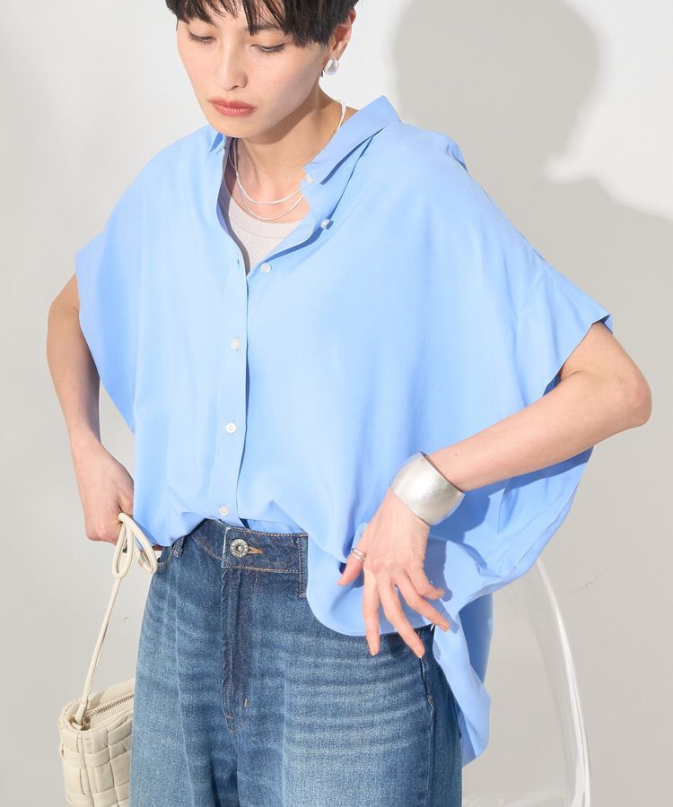 AMERICAN HOLIC「接触冷感タックフレンチスリーブシャツ」|シャツ・ブラウス|