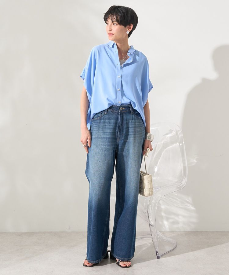 AMERICAN HOLIC「接触冷感タックフレンチスリーブシャツ」|シャツ・ブラウス|