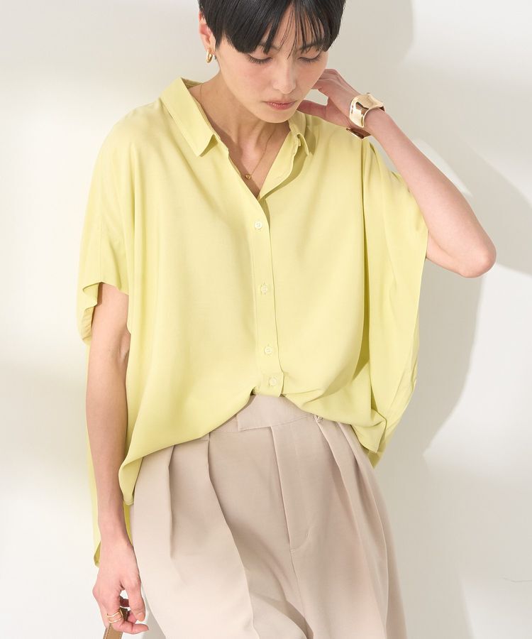 AMERICAN HOLIC「接触冷感タックフレンチスリーブシャツ」|シャツ・ブラウス|