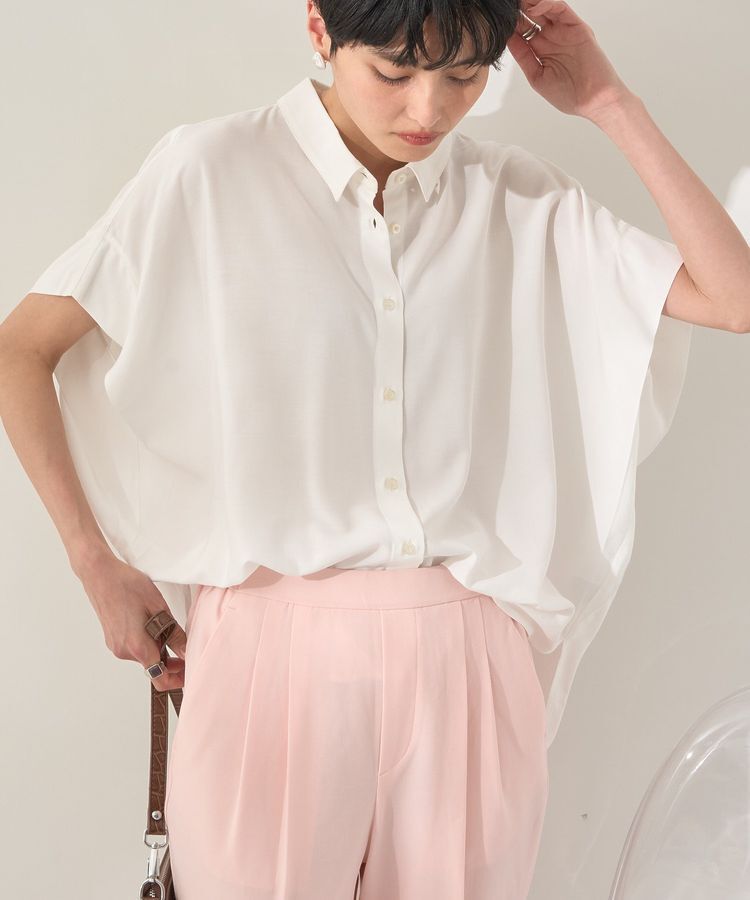 AMERICAN HOLIC「接触冷感タックフレンチスリーブシャツ」|シャツ・ブラウス|